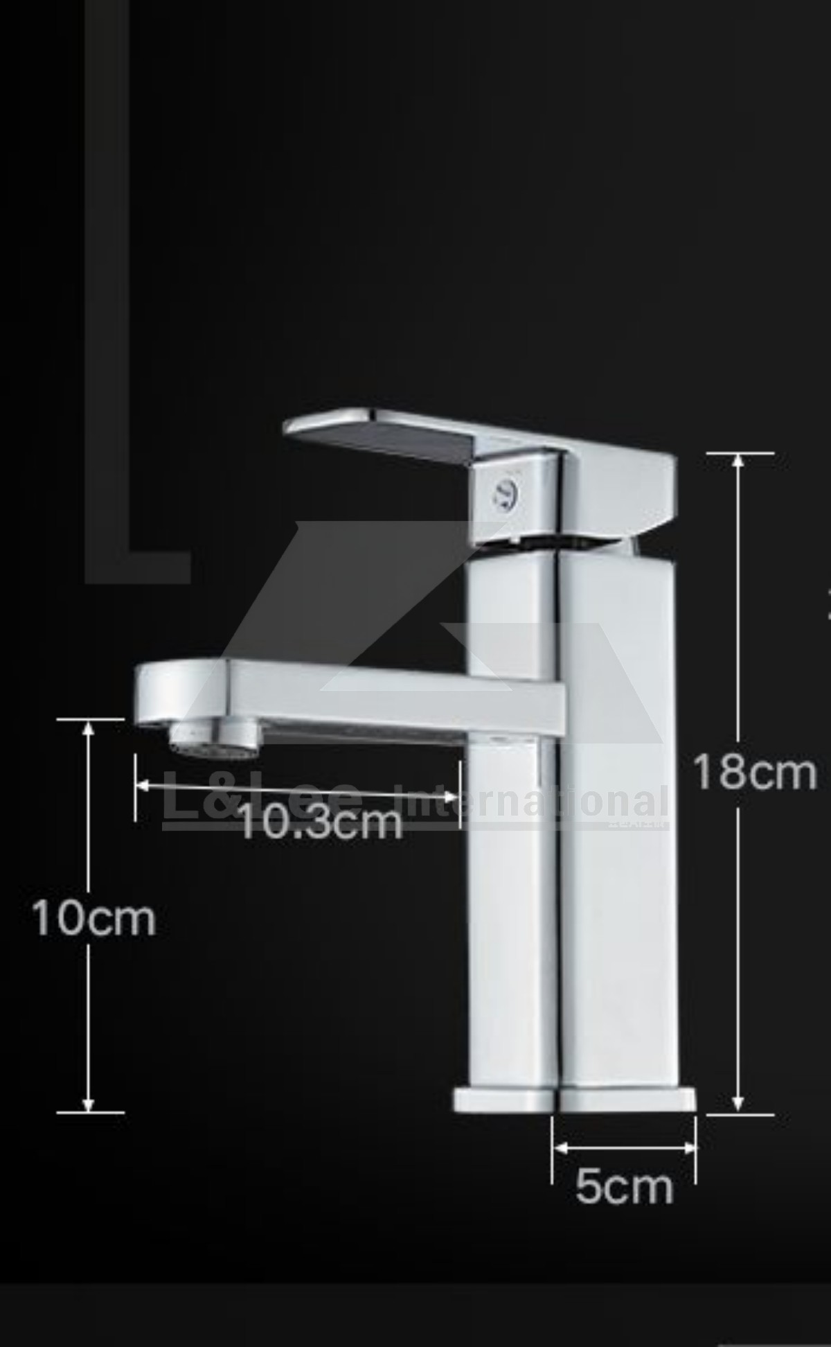Square Chrome Basin Mixer Tap 